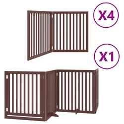 shumee vidaXL Ograda za pse z vrati zložljiva 12 panelov rjava 960 cm les