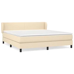 vidaXL vidaXL Box spring postelja z vzmetnico krem 160x200 cm blago, (20896467)