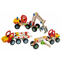Drevená stavebnica kombajn Constructor Mobile Harvester Eichhorn tri modely (kombajn, pracovný stroj, nákladné auto) 140 dielov od 5 rokov EH39058