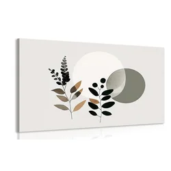 Slika minimalistični listi z boho ozadjem - 40x30