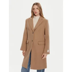 Calvin Klein Volneni plašč LV044D558G Rjava Slim Fit