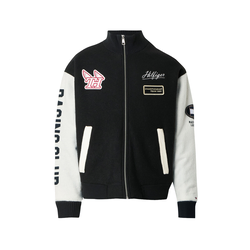 TOMMY HILFIGER Pletena jopa marelica/rdeča/črna/bela