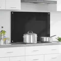 Kuhinjski zid Crna 90 x 60 cm Staklo otporno na udarce