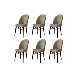 Hanah Home Set stolica Ritim, 44x96x42 cm, 6 komada, Crno-smeđe
