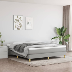 vidaXL Box spring postelja z vzmetnico svetlo siva 180x200 cm blago