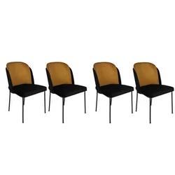Conceptum Hypnose Set 4 trpezarijske stolice Dore Kaki-Crni