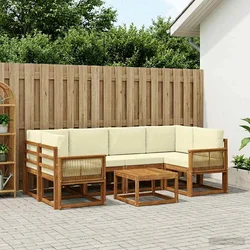 Set vanjskih sofa 7 pcs Prirodna i krem Poliester