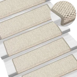 Vidaxl Samolepilne preproge za stopnice sisal 15 kosov 65x21x4 cm