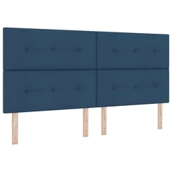 LED Box Spring Krevet s madracem Plava 200 x 200 cm tkanina