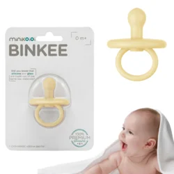 shumee Silikonska dinamična pomirjujoča duda 1 kos. MinikOiOi rumena 0 m+