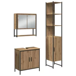 Set namještaja za kupaonicu 3 kom. Smeđa 33 x 33 x 185,5 cm