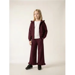 Sinsay - Široke pantalone sa dekorativnim volanima - mahagoni