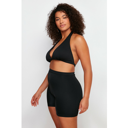 Trendyol Curve Black High Waist Knitted Firming Effect Bikini Bottom
