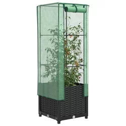 Povišena gredica s pokrovom za staklenik 40 x 40 x 139 cm