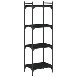 Regal za knjige s 4 razine crni 40x30x120 cm konstruirano drvo