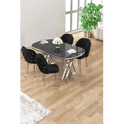 Hanah Home Trpezarijski set, 5 komada, Crni