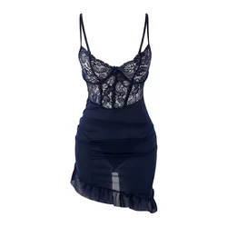 Trendyol Milla Ženska babydoll spavaćica Thmaw26Ll00014, Tamnoplava