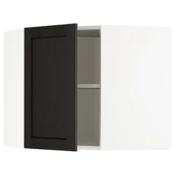 METOD Ugaoni zidni element s policama, bela/Lerhyttan crno bajcovano, 68x60 cm