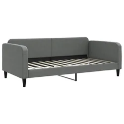 Vidaxl Izvlečna dnevna postelja s predali temno siva 100x200 cm blago