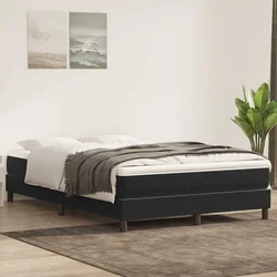 vidaXL Box spring postelja brez vzmetnico črna 140x220 cm žamet
