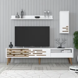 Hanah Home TV komoda sa policama Valensiya, 180 cm, Bela