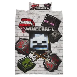 Set dečje posteljine MINECRAFT 140x200 siva