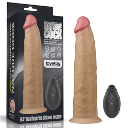 LoveToy Dual Layered Platinum Silicone Rotator 9.0 Flesh