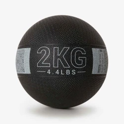 DOMYOS Crno-siva medicinska lopta (2 kg) 2kg