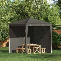 Zid šatora za zabavu 2 pcs Antracit 200 x 195 cm PE i čelik