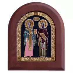 Ikona u drvetu Sveti Kirilo i Metodije, 170x205x22mm