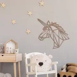 Wallity Zidna dekoracija Unicorn, 53 x 50 cm, Bakar