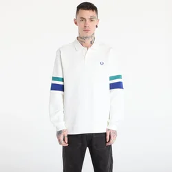Mikina FRED PERRY Tipped Sleeve Collared Sweat Snow White L