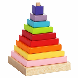 CUBIKA 13357 Barvna piramida - lesena sestavljanka 9 delov