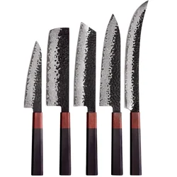 Set damaškovih kuhinjskih noževa AO-37385 - Smeđa KP37385