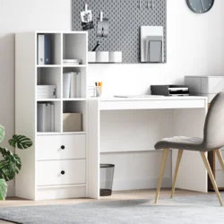 Stol s ladicama 2 pcs Bijelo