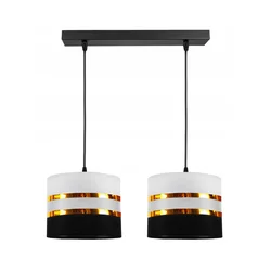 Luster na sajli CORAL 2xE27/60W/230V crno-beli