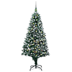 Umjetna božićna jelka s LED svjetlima i setom kuglica i češerima 240 cm