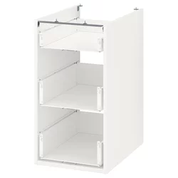 ENHET Podni element s 3 fioke, bela, 40x60x75 cm