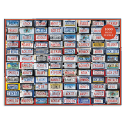 Galison Puzzle Registrske tablice 1000 kosov