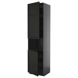 METOD Vis.orm.mikrotal2vrat/policama, Crnosiva/Lerhyttan crno bajcovano, 60x60x240 cm