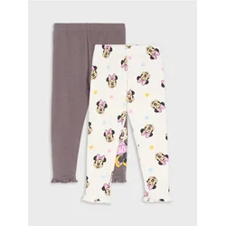 Sinsay - Pamučne helanke sa volanom na završetku 2 pack Minnie Mouse - antracit