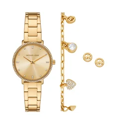 Set ure, zapestnice in uhanov Michael Kors Pyper Gift Set MK7643SET Zelena