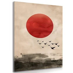 Slika japandi čarobnost rdeče lune - 20x30