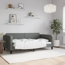 Raztegljiva postelja temno siva 100x190 cm blago