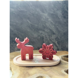 Aberto Design Dekorativna figura Christmas Stone, Crvena