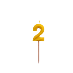 2BEES®? Rojstnodnevna svečka številka 2 - klasična