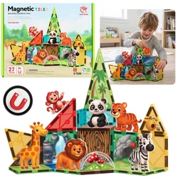 Mega Creative Magnetne kocke Zoo, ustvarjalni gradbeni komplet s 27 elementi, za otroke 3+