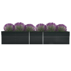 Povišena vrtna gredica pocinčani čelik 400x80x45 cm antracit