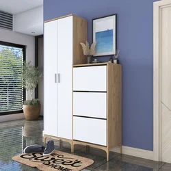 Hanah Home ormar za predsoblje EA137 2871, 120 cm, orah / beli