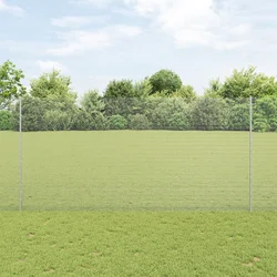 Zavarena žičana ograda s postom 10 x 1,5 m Srebrna Mreža